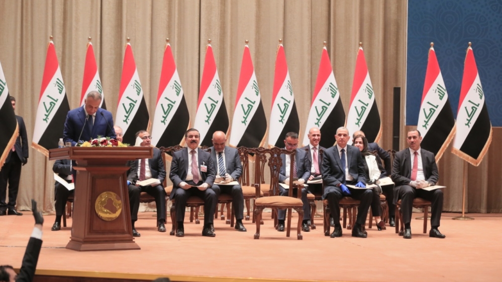 Iraqi PM-designate Mustafa al-Kadhimi at the parliament for vote of confidence