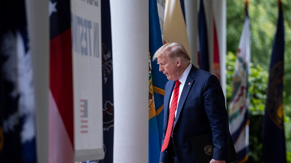 President Trump pitched himself on Friday as the man to lead the US in its economic recovery