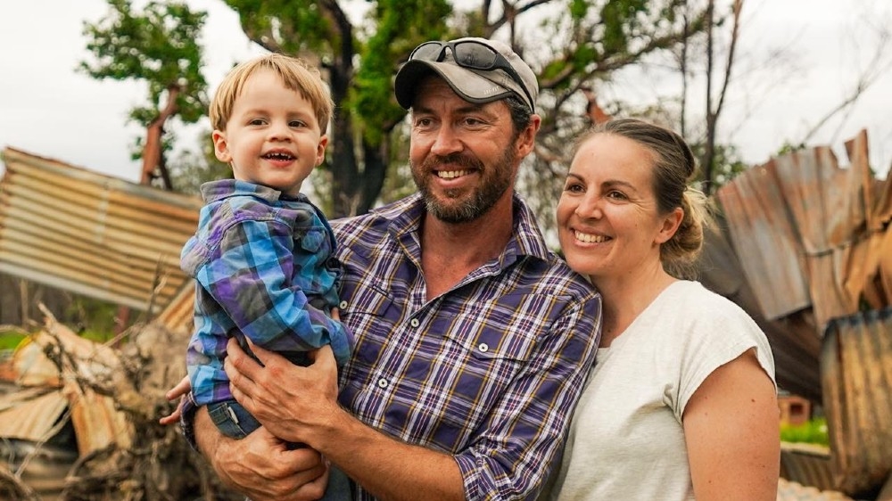Dan Tarasenko with his family. This week, after months of waiting, he learned that his applications for two key loans to help him rebuild had been rejected
