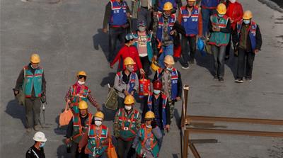 China construction workers