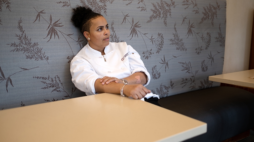 Still Here - Evelyn executive chef  [Sara Bennett/Al Jazeera]