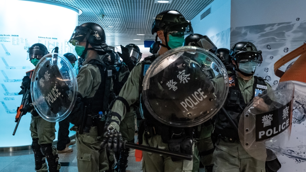 Anti-government protests – met with riot police – have begun to resume in Hong Kong as the coronavirus threat has receded