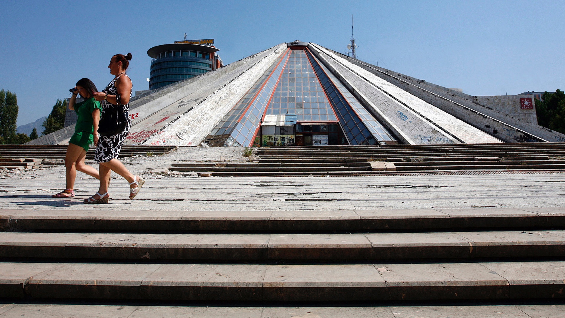 The Pyramid in Tirana was built near the end of the 1980s and first used as a museum in memory of Enver Hoxha