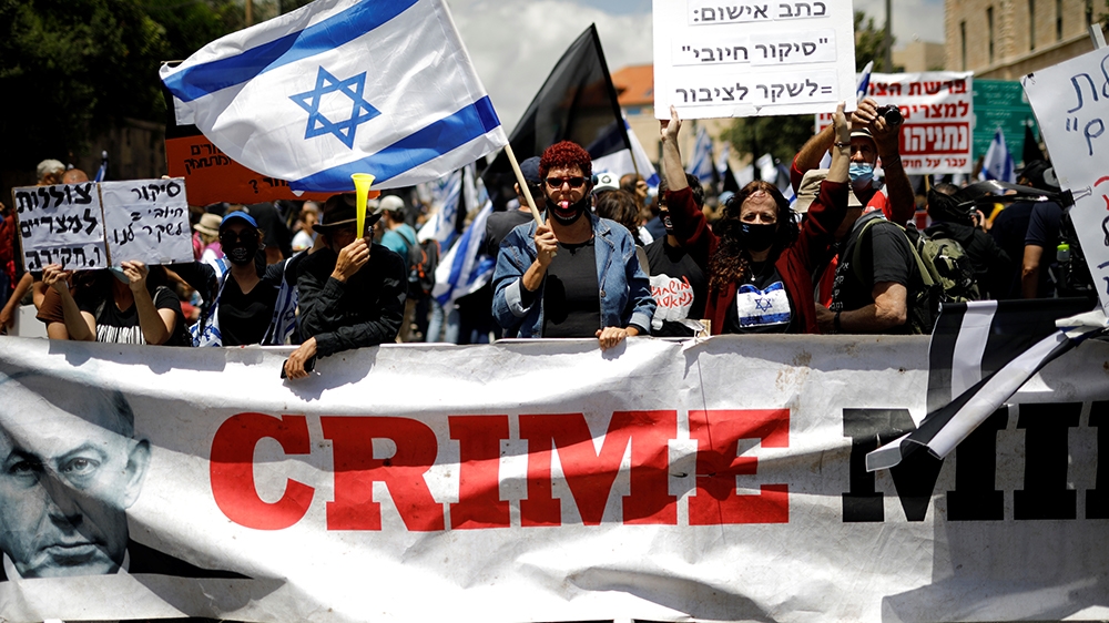 Netanyahu protest - against 