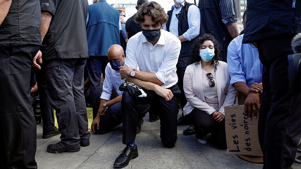 Canada PM Justin Trudeau protest