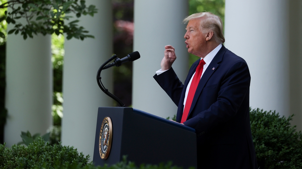 U.S. President Donald Trump speaks about negotiations with pharmaceutical companies over the cost of insulin for U.S. seniors on Medicare at an event in the Rose Garden at the White House during the c