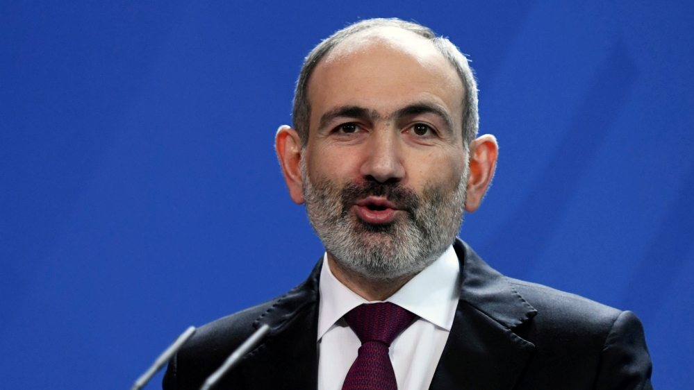 German Chancellor Angela Merkel and Armenia''s Prime Minister Nikol Pashinyan hold a joint news conference at the Chancellery in Berlin