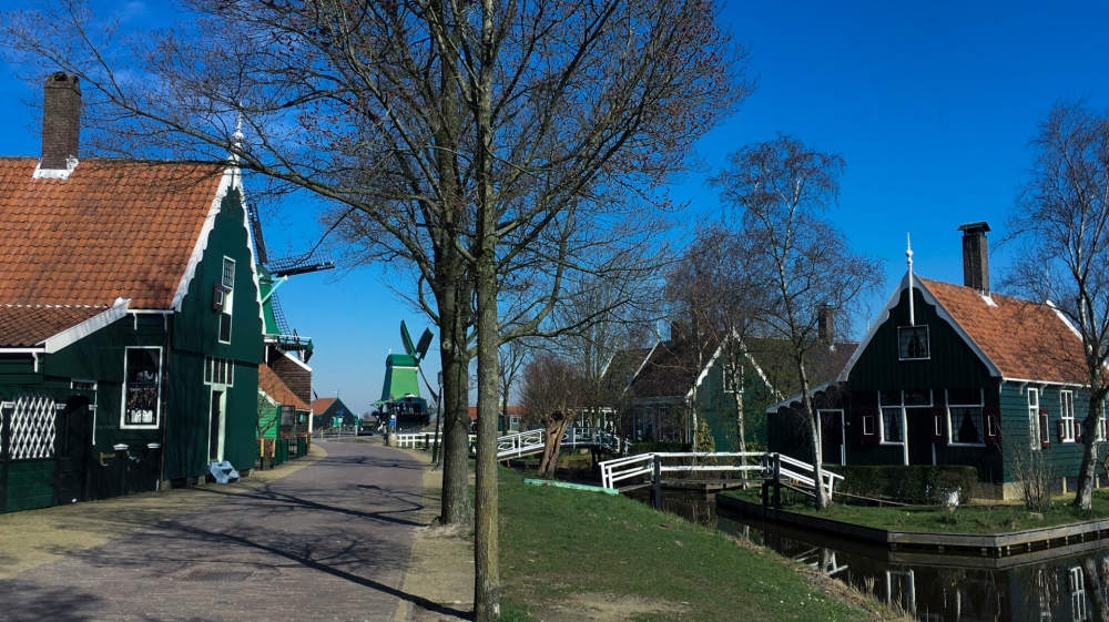 Streets normally full with tourists sat empty at the Zaans Museum and Zaanse Schans open air museum in March amid the coronavirus pandemic