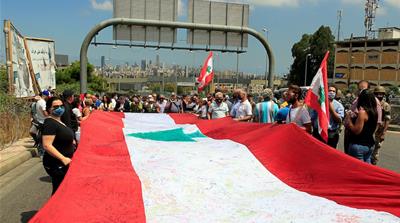 Lebanon protests flag