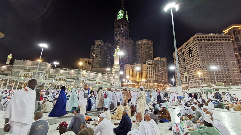 Muslims pray at the Grand Mosque during the annual Hajj pilgrimage in their holy city of Mecca