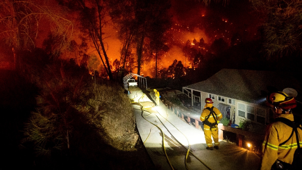 California Governor Gavin Newsom said crews are fighting a total of 560 wildfires across the state, including smaller blazes