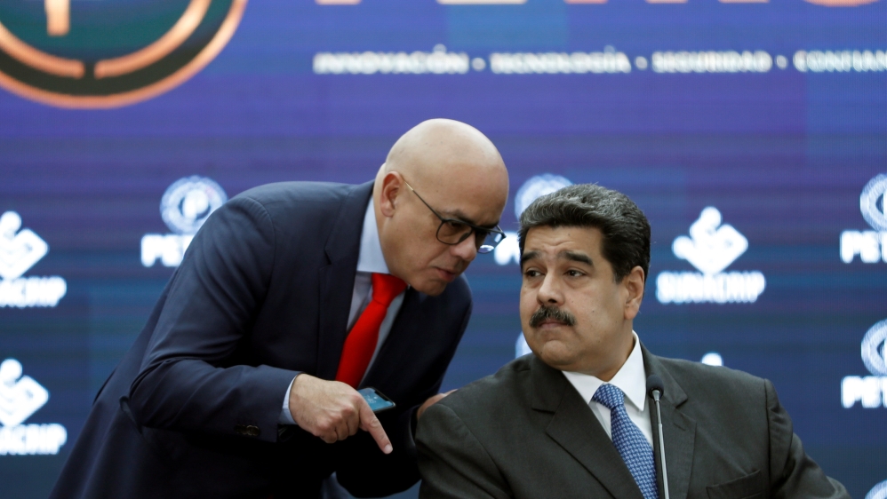 Venezuela’s Communications and Information Minister Jorge Rodriguez, left, said he was in ‘good general condition’