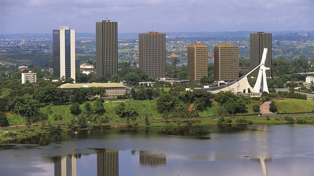 View of St Paul's Cathedral and the Cite' Administrative buildings, Abidjan, Ivory Coast. (Photo by DeAgostini/Getty Images)
