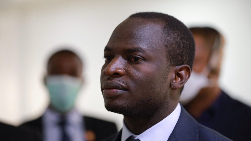 Dr Aliyu Sokomba, President of National Association of Resident Doctors (NARD) is seen during a news conference in Abuja