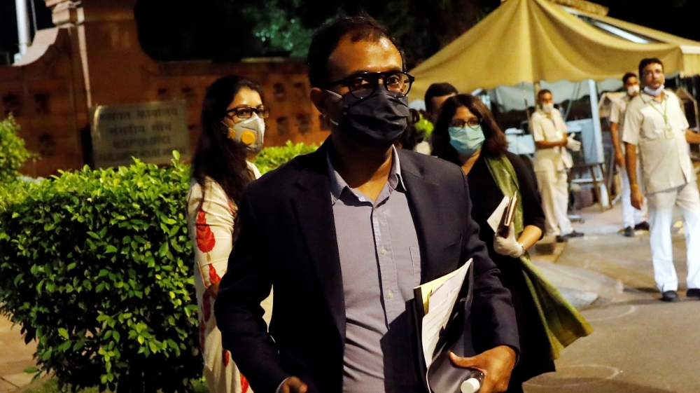 Ajit Mohan, Managing Director of Facebook India, comes out of the Parliament Annexe after his meeting with the parliamentary panel, in New Delhi, India, September 2, 2020. REUTERS/Adnan Abidi