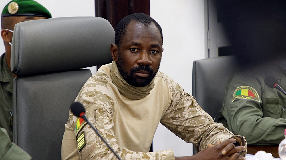 Colonel Assimi Goita, the junta leader of the National Committee for the Salvation of the People (CNSP) which overthrew Mali''s President Ibrahim Boubacar Keita attends the meeting with Economic Commun