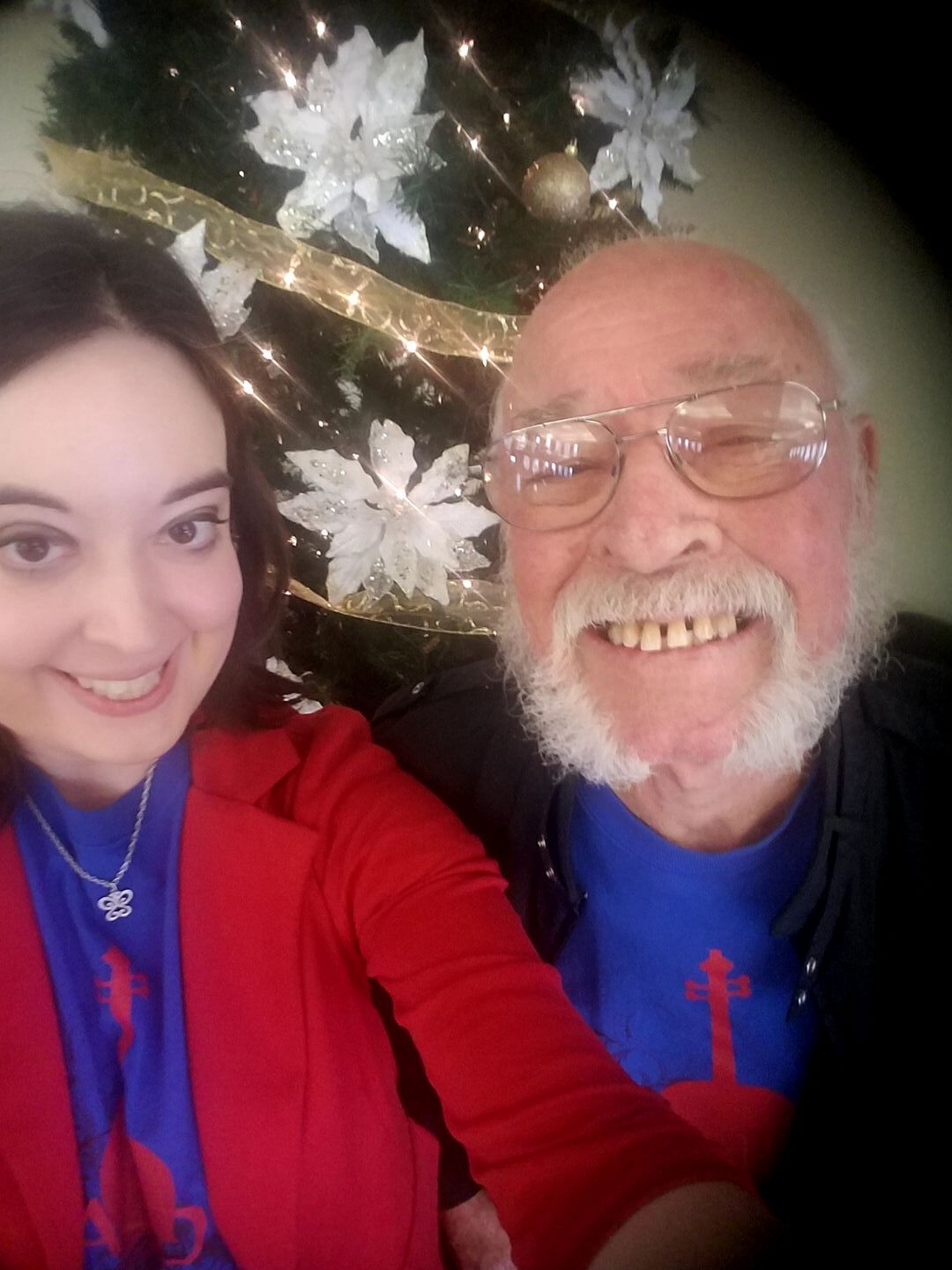 Richard and Meghan take a selfie after playing a concert at a nursing home [Photo courtesy of Meghan Beaudry]
