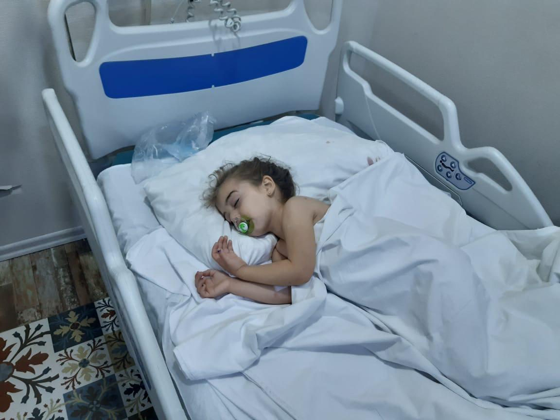 A three-year-old survivor of the Ganja attack