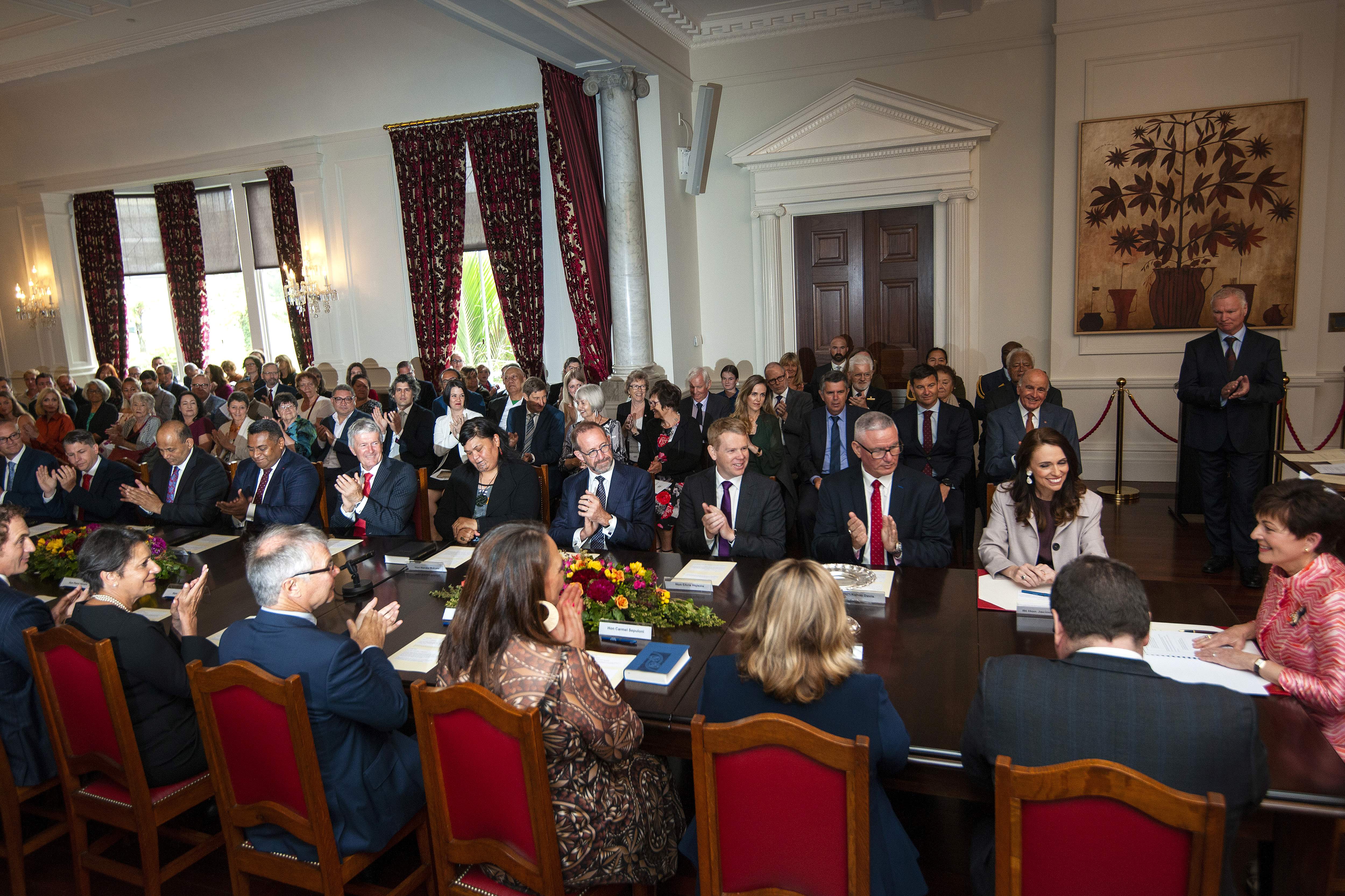 The government of New Zealand Prime Minister Jacinda Ardern was sworn in for a second term at the Government House in Wellington on Friday