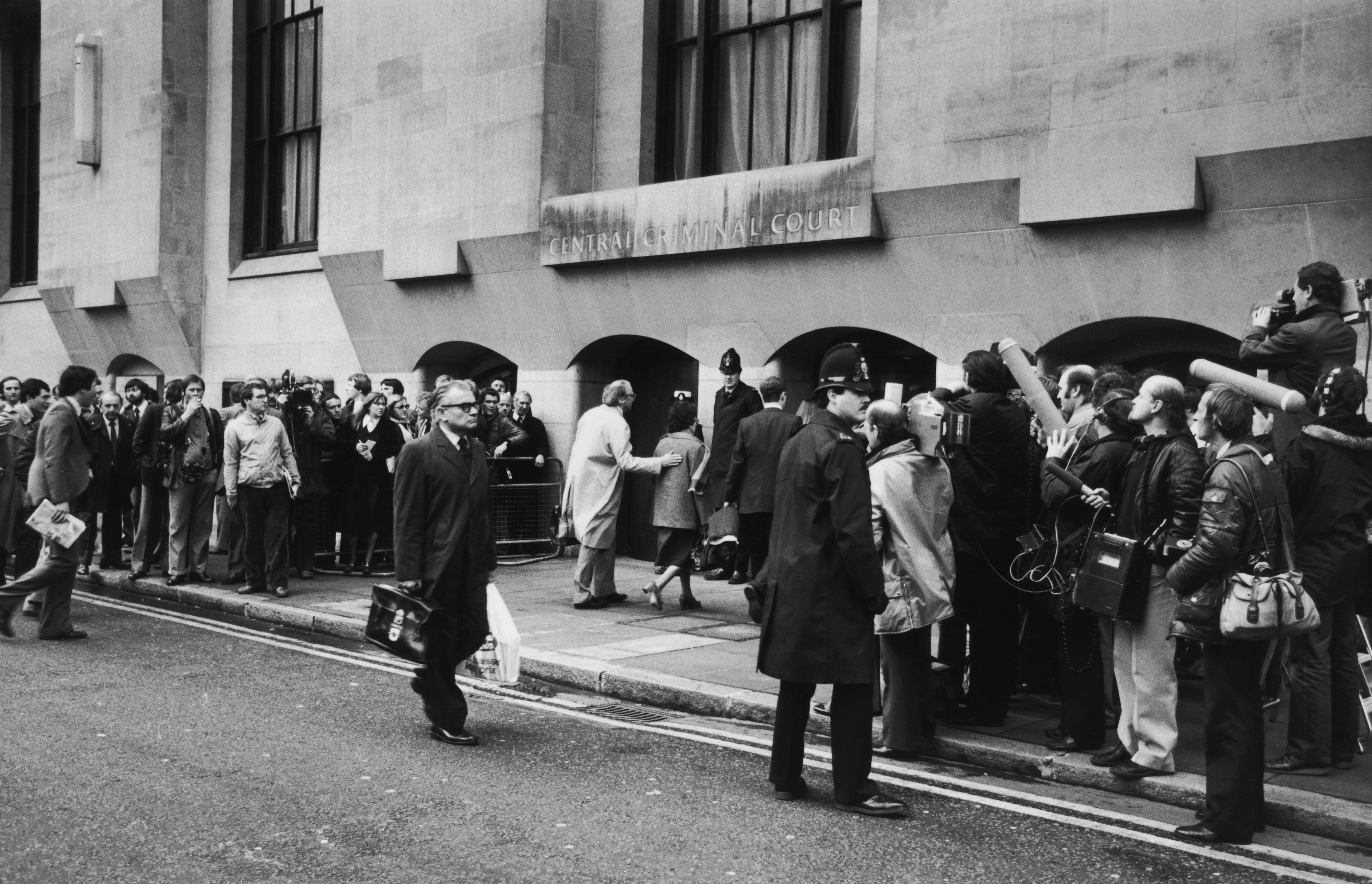 Chief Superintendent James Hobson, who led the enquiry into the ‘Yorkshire Ripper’ murders, arrives at the Old Bailey for the trial of Peter Sutcliffe on May 5, 1981. Sutcliffe was later convicted of 13 murders and seven attempted murders