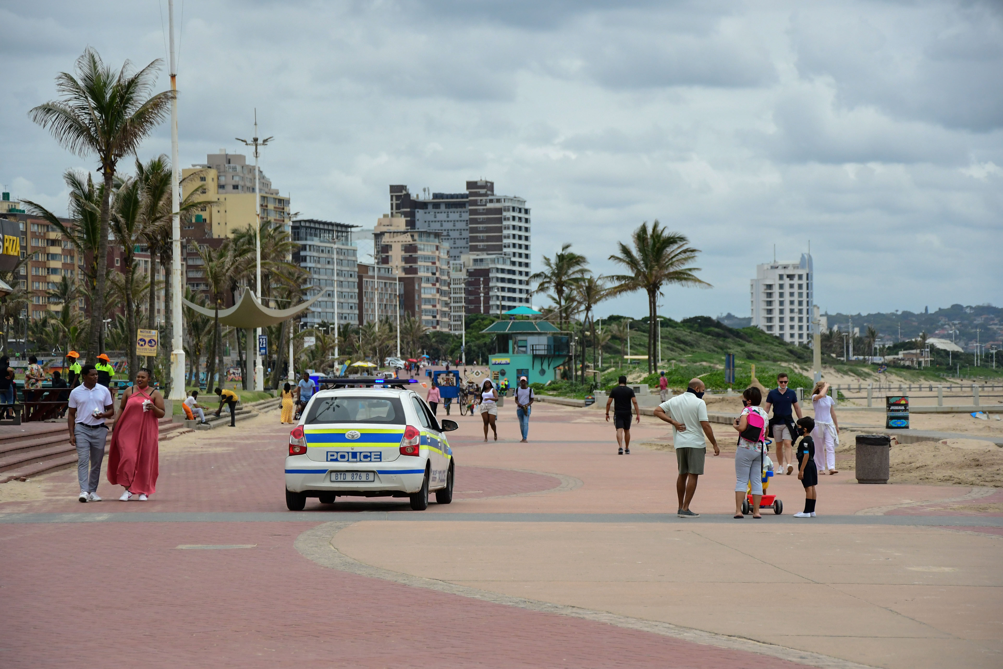 There was a heavy police presence at Durban beaches to ensure that coronavirus social distancing regulations were adhered to