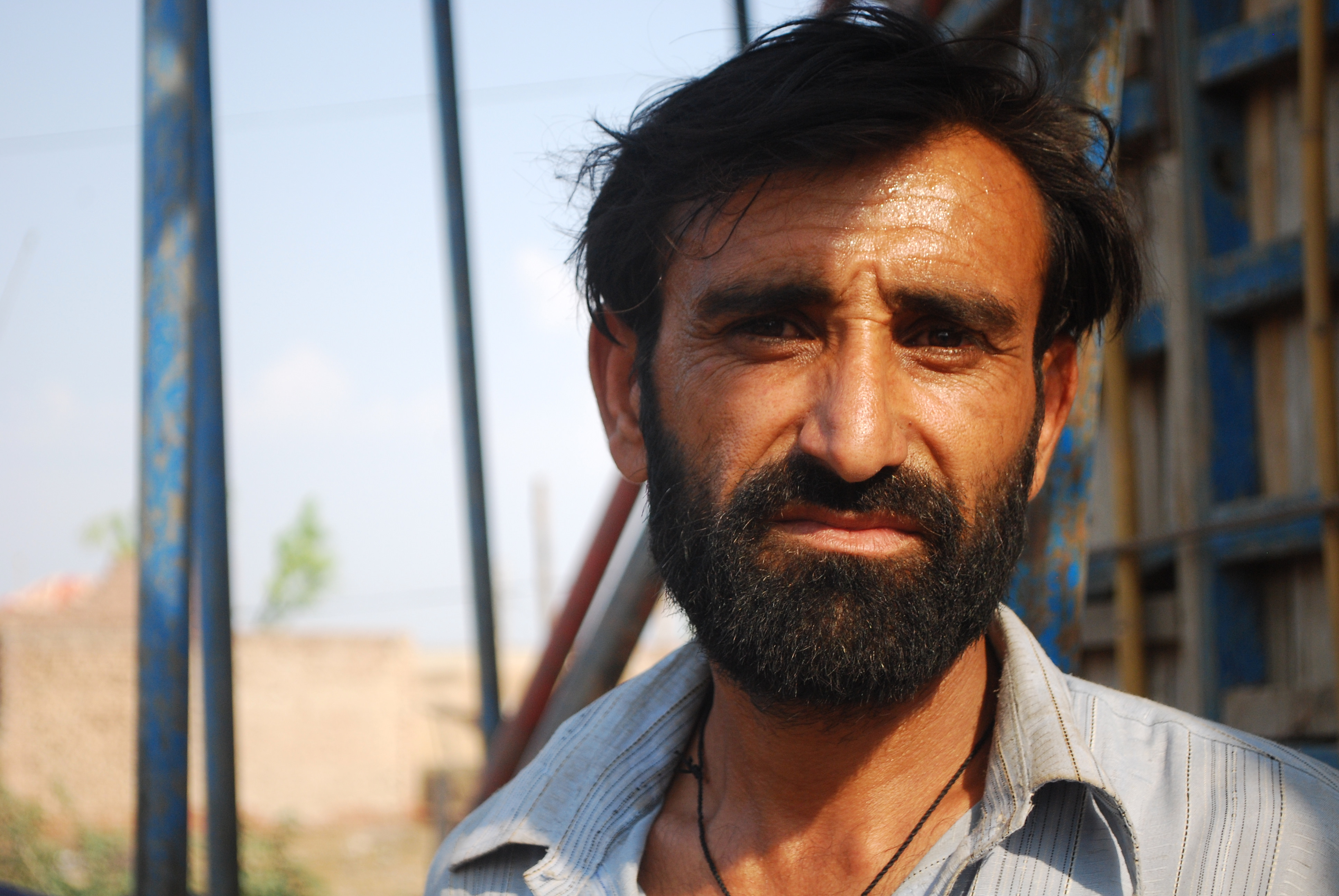 Muneer Ahmad is a Muslim who comes to celebrate Vaisakhi at the shrine of Ram Thaman each year. He performs a daredevil motorbike show. ‘We forget our worries and celebrate,’ he says