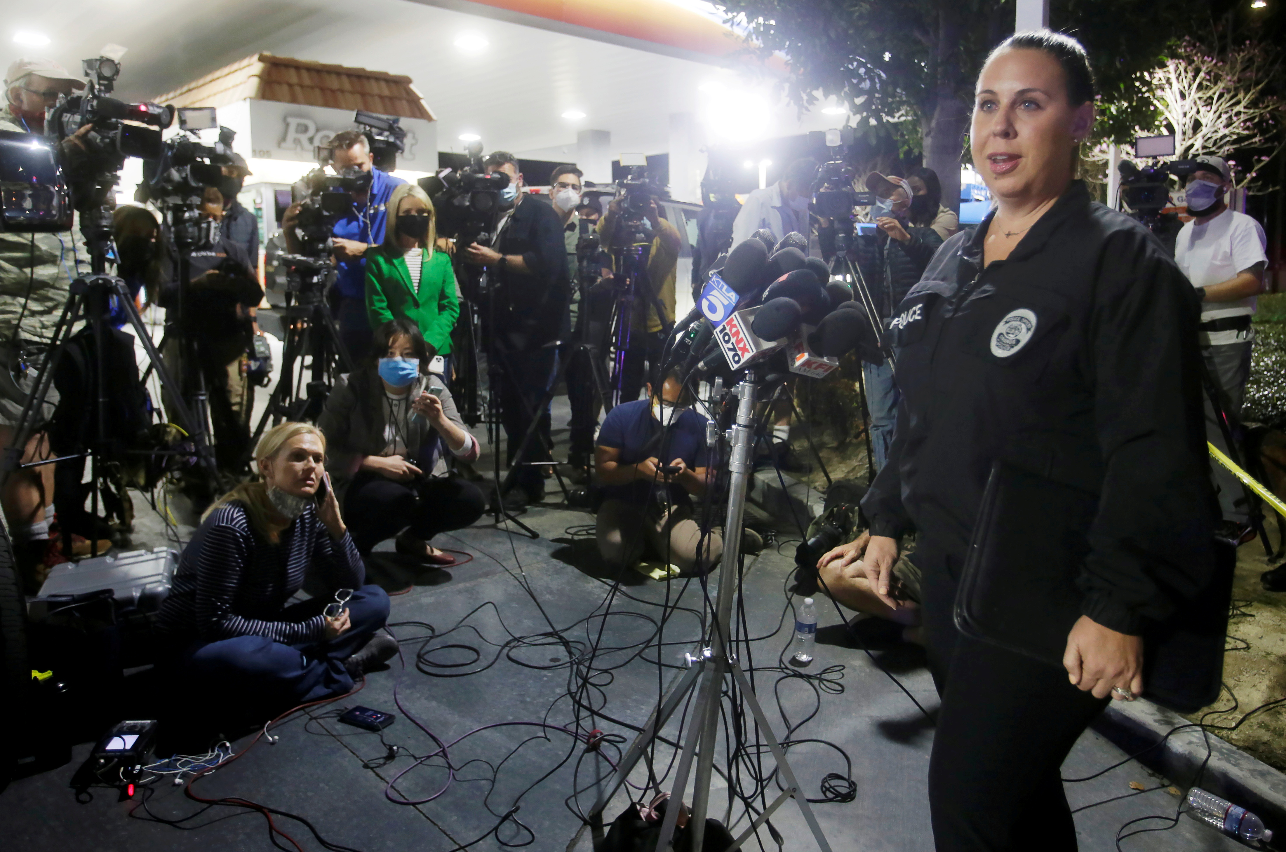 City of Orange Police Department’s Lieutenant Jennifer Amat speaks at a news conference about the shooting