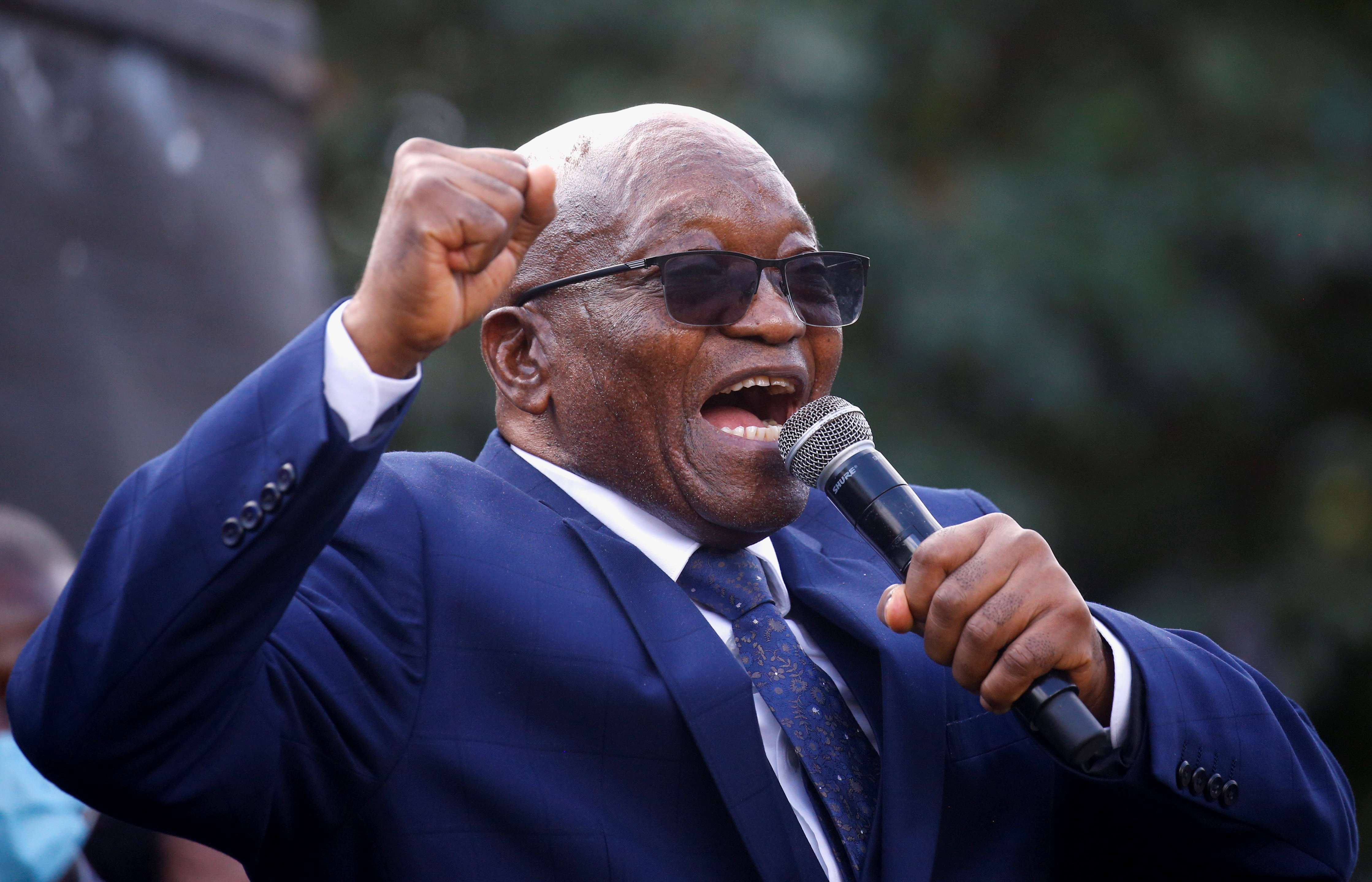 Zuma struck a defiant note in an address to his supporters after Monday’s postponement