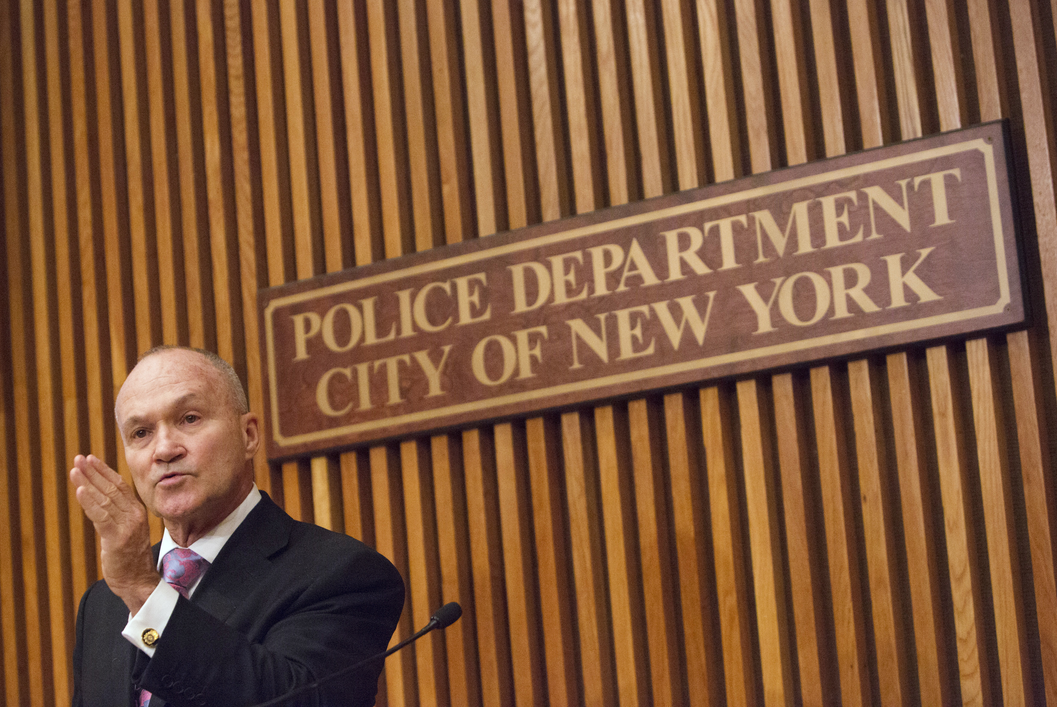 Former New York Police Commissioner Ray Kelly speaks during a news conference on major firearms trafficking cases, in New York, on October 12, 2012
