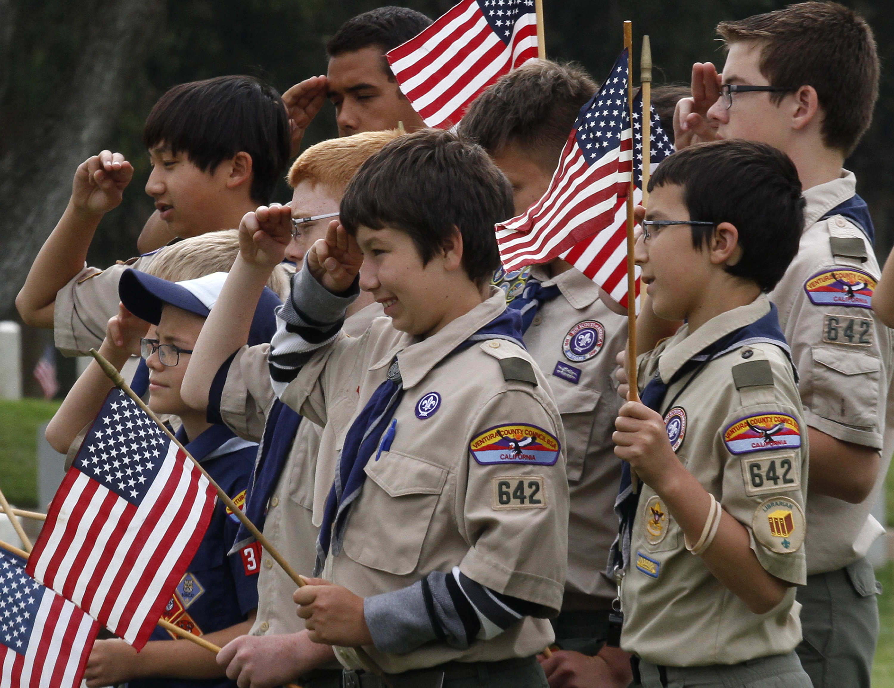 Boy Scouts of America troop members attended a Memorial Day weekend commemorative event in Los Angeles, California in 2013.
