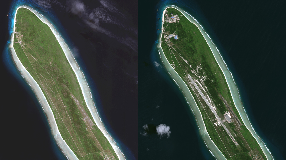 Satellite pictures show continuing construction on the island of Agalega. [Al Jazeera]