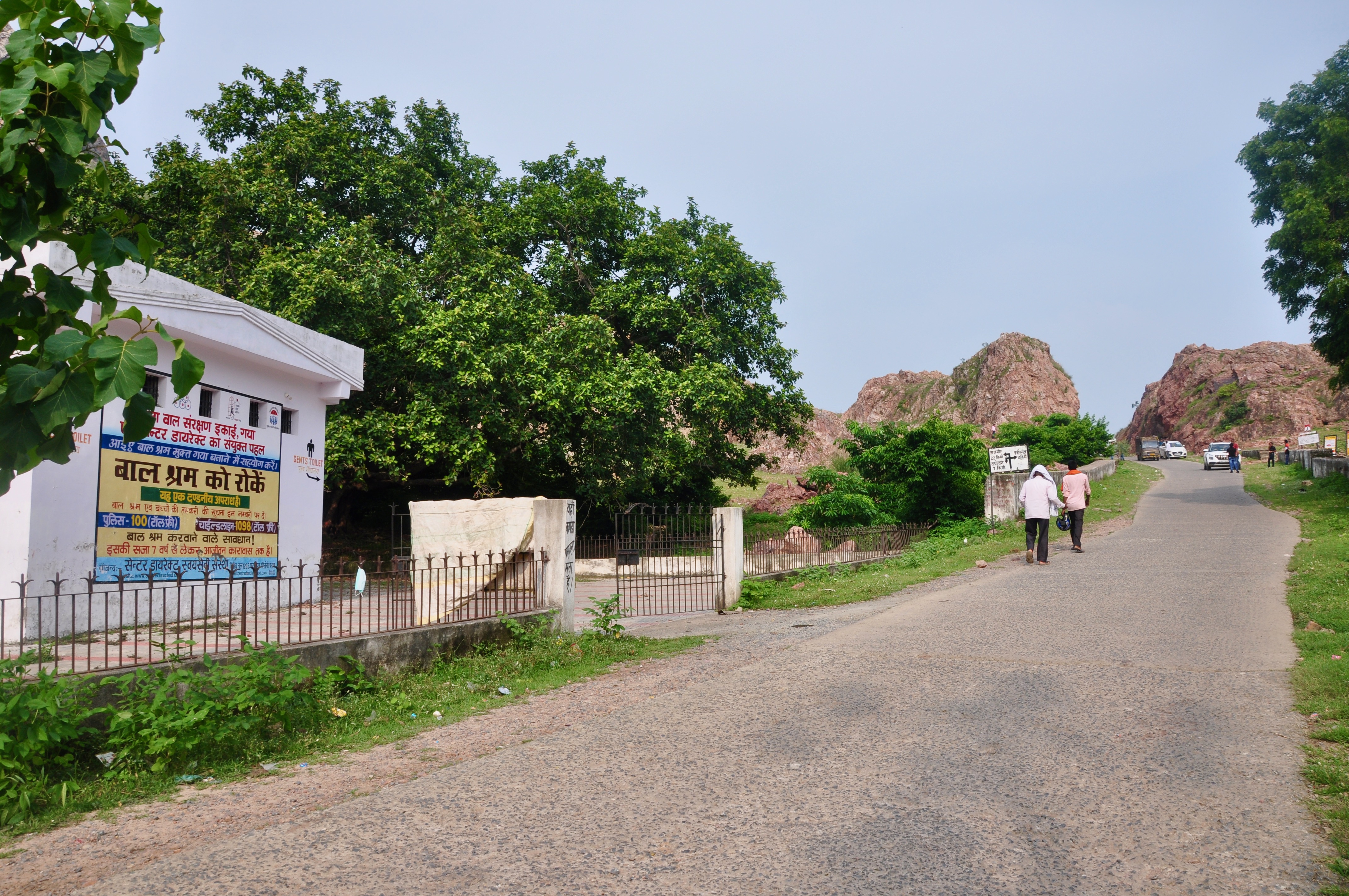 A signboard against child labour erected on the Dashrath Manjhi Road in Bihar’s Gaya district, named after the famous ‘mountain man’, a labourer who hammered away at a mountain for 22 years to build a road cutting through it