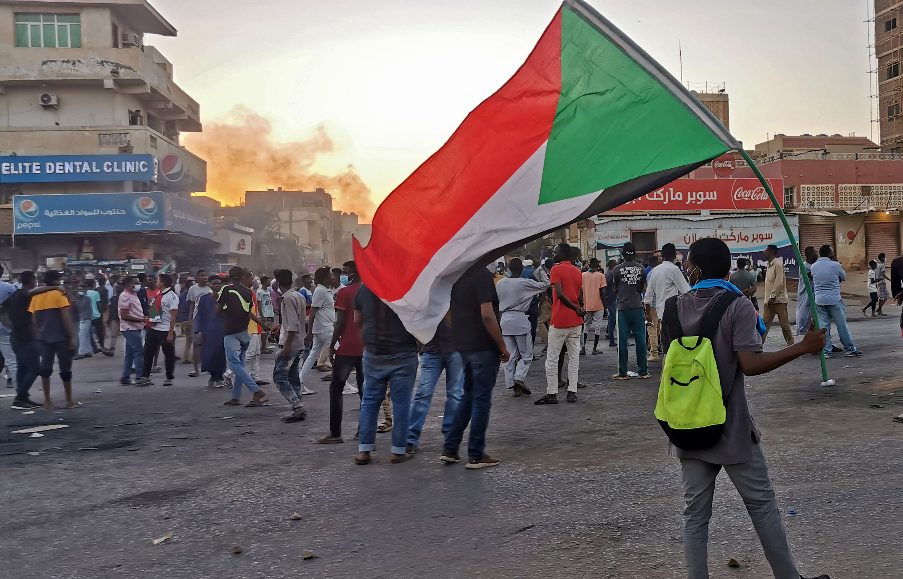 Sudanese anti-coup protesters gather amid ongoing protests against last month's widely condemned military takeover, in the capital Khartoum on November 17, 2021 [AFP]