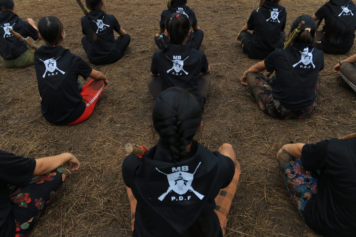 Women from the Moebye People's Defence Force undergo training. More women are joining the resistance against military rule in Myanmar [Supplied]