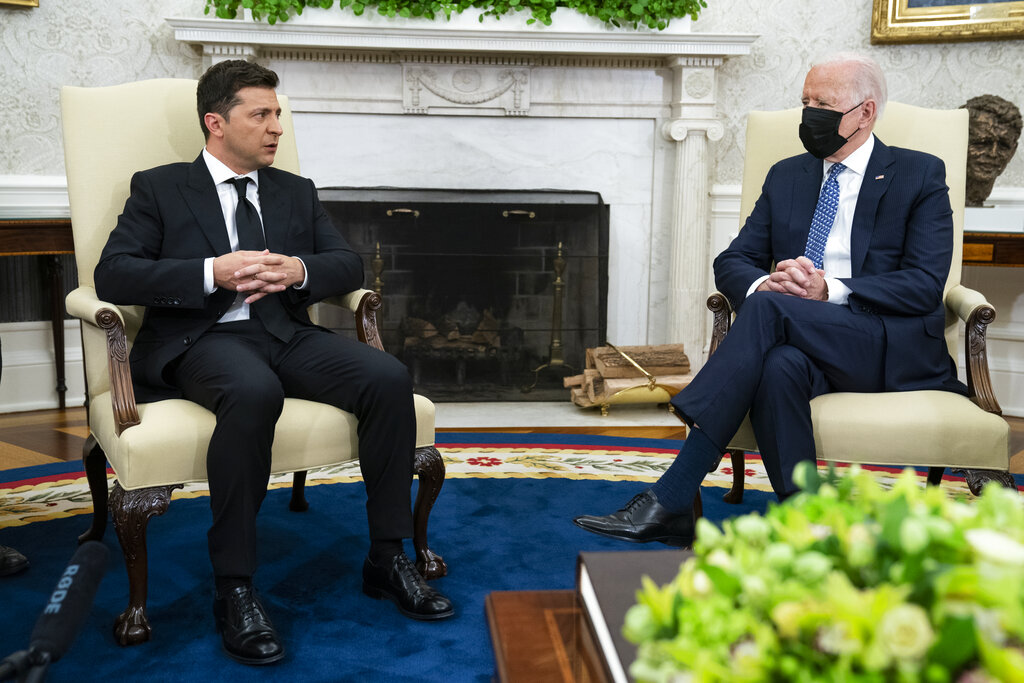Biden met with Zelenskyy in the Oval Office of the White House on September 1, 2021