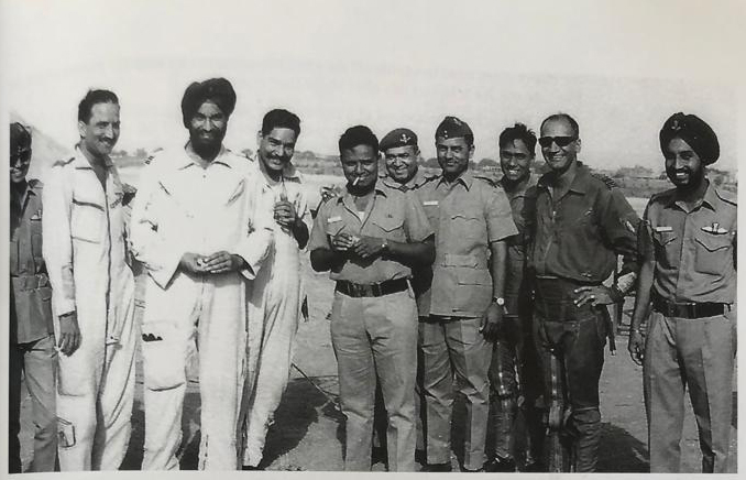 A photo taken from the book, Black Archers – An Illustrated History of No 47 Squadron of the IAF, shows three officers named in the article. From left to right are, Squadron Leader BB Soni, Flight Lieutenant (later Air Commodore) IJS Boparai and Wing Commander HS Gill [Photo courtesy of Chander Suta Dogra]