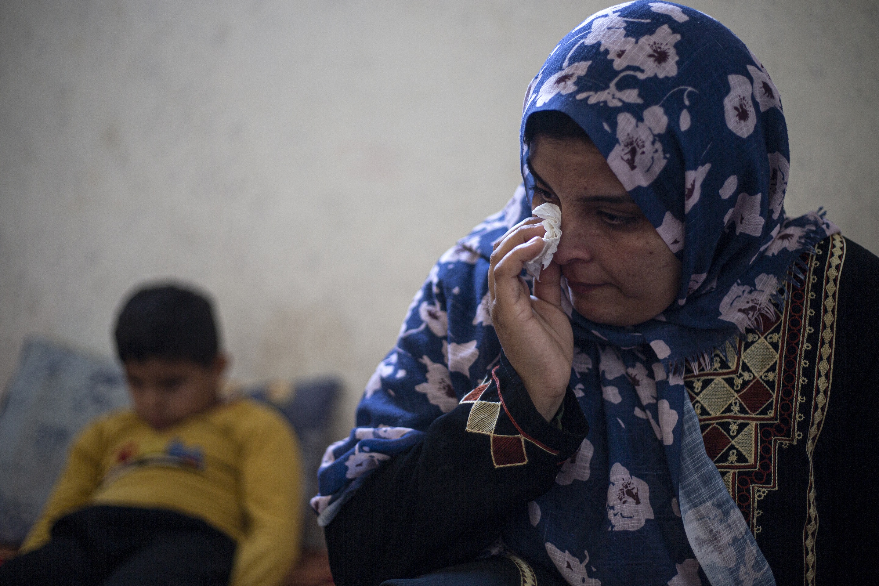 Somayya Shaban, Mohammed’s mother, cries as she recounts their ordeal
