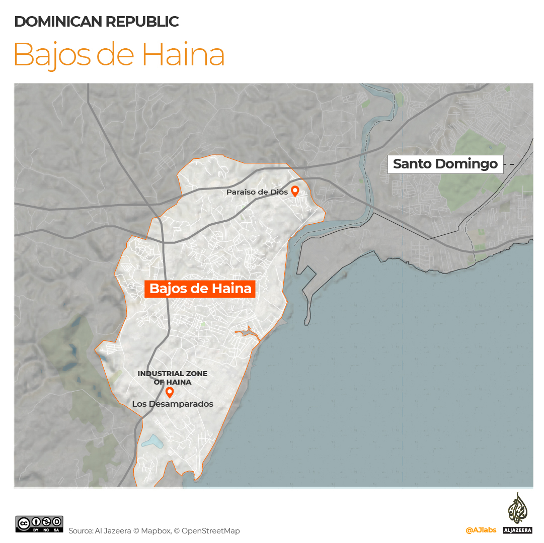 A map of Bajos de Haina, the Dominican Republic