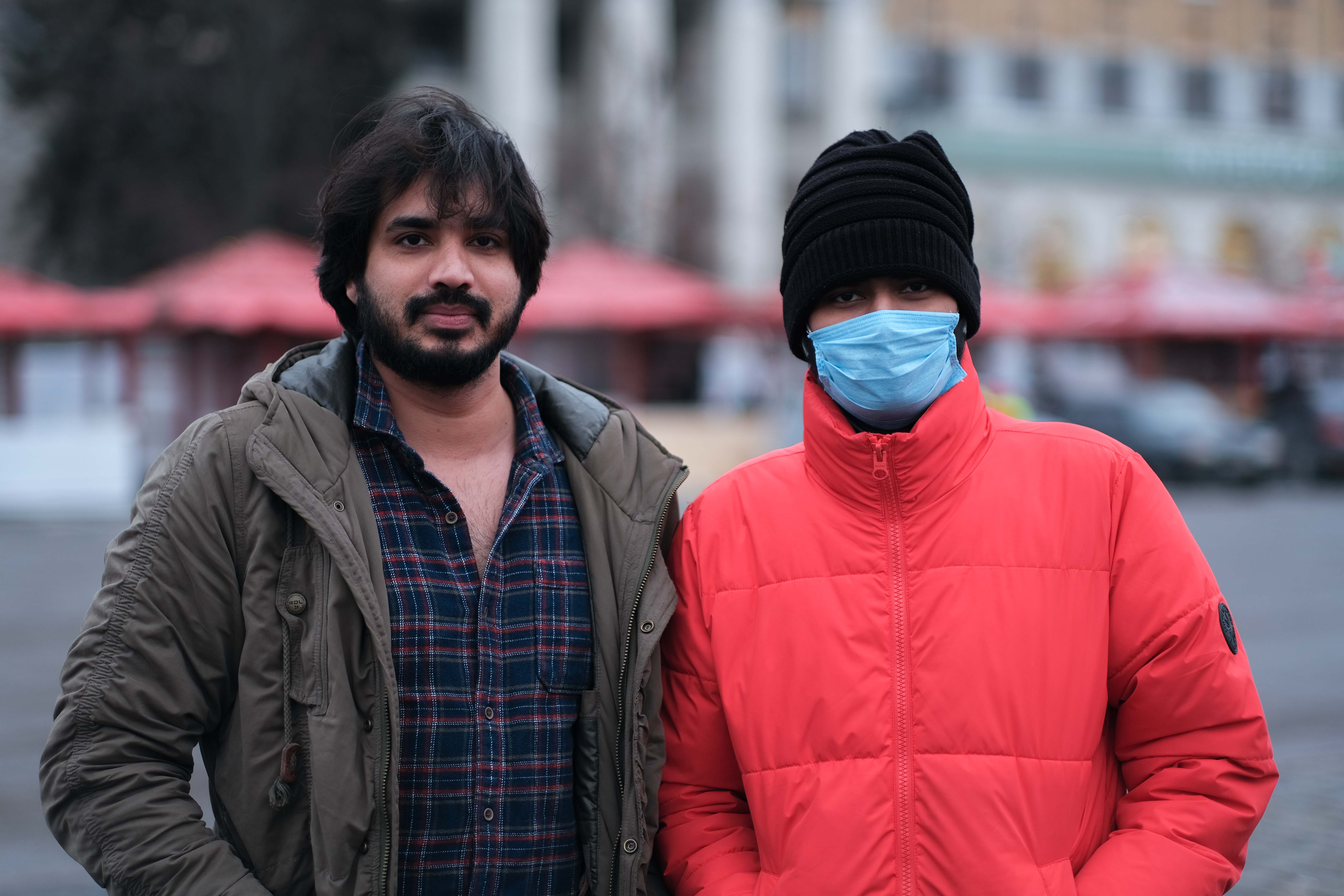 International students pictured in Kharkiv