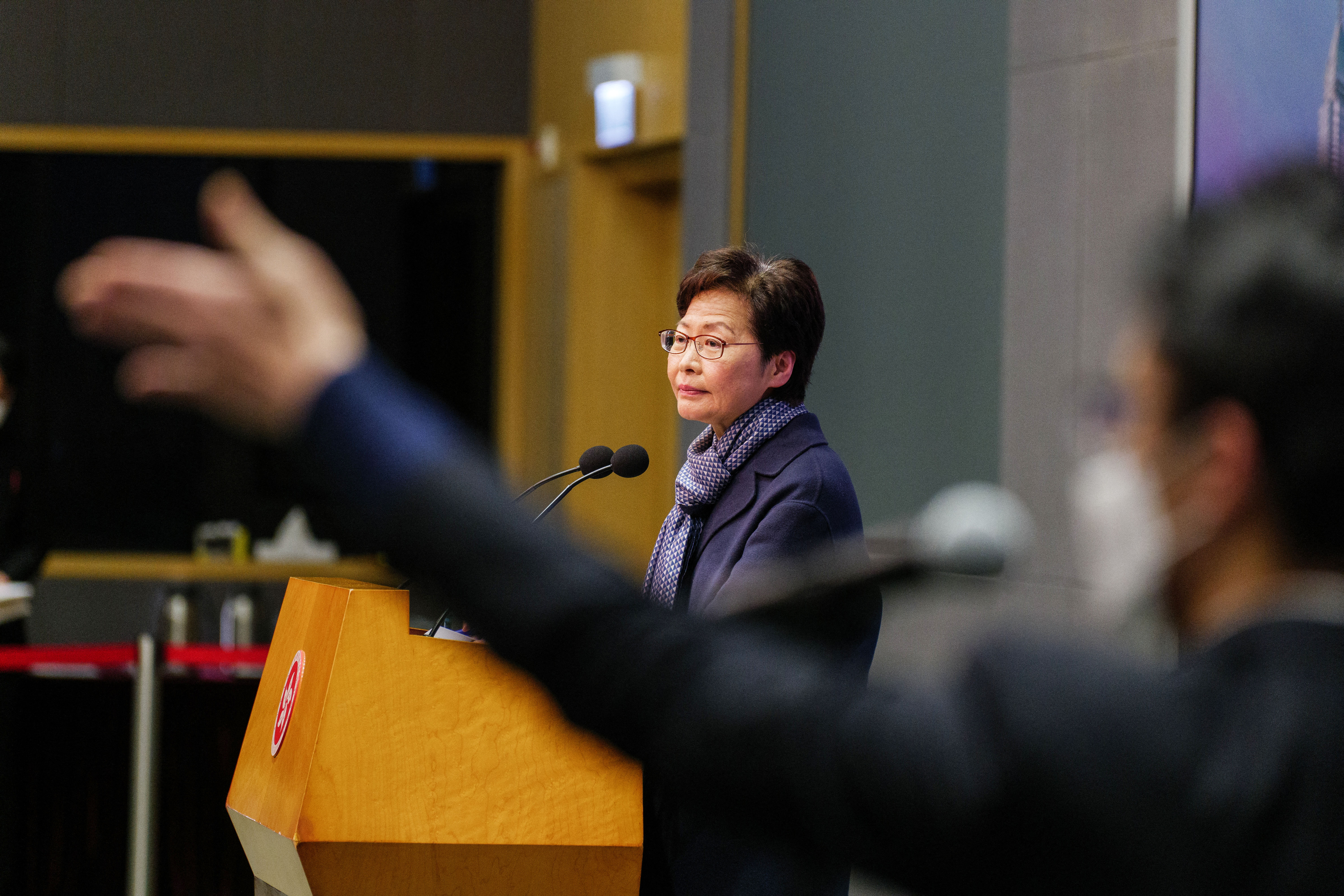 Hong Kong’s Chief Executive Carrie Lam is sticking with her policy of trying to stamp out COVID-19 even as cases have surged