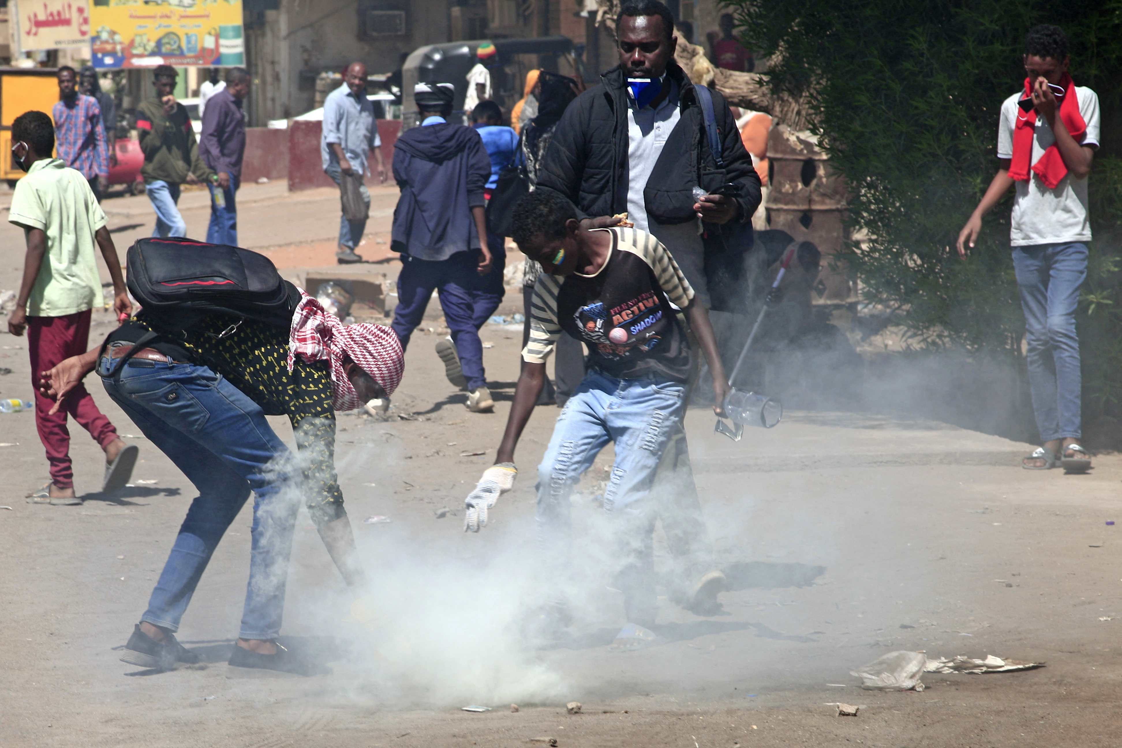 Sudanese anti-coup protesters