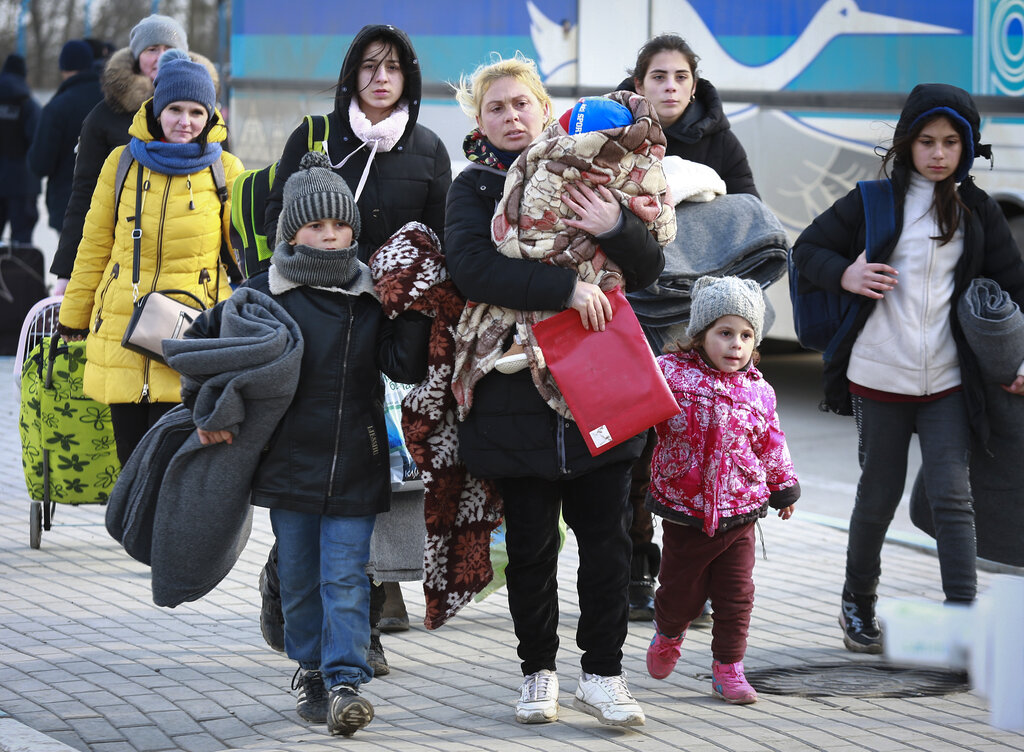 People fleeing from Ukraine