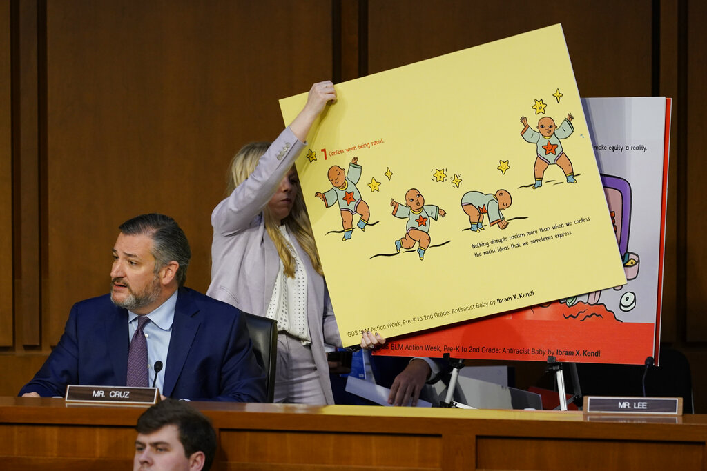 Senator Ted Cruz, a Reopublican, questioned Supreme Court nominee Judge Ketanji Brown Jackson on books on racism used in schools 