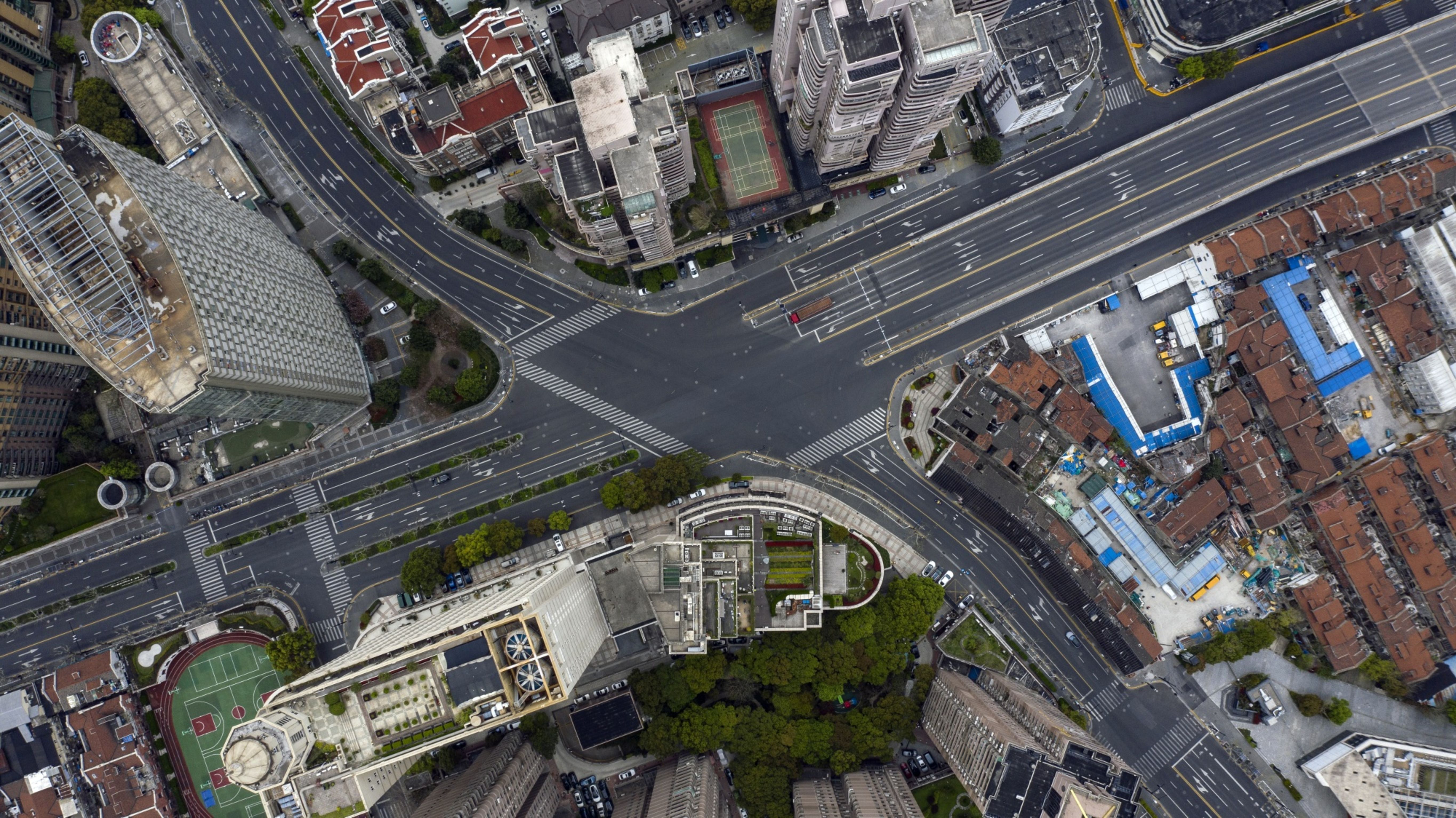 Deserted Shanghai under lockdown