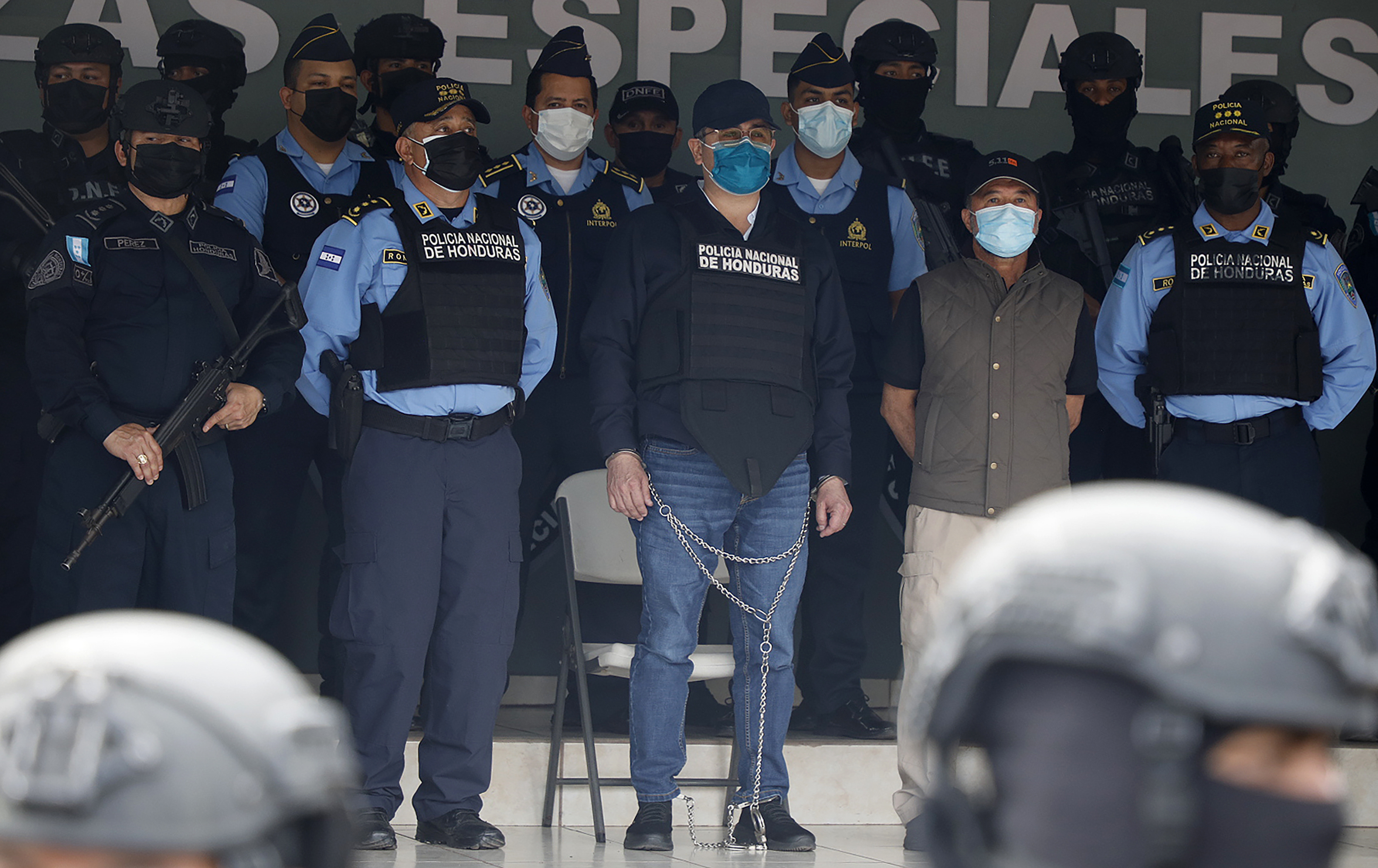 Police arrested Juan Orlando Hernandez at his home in February