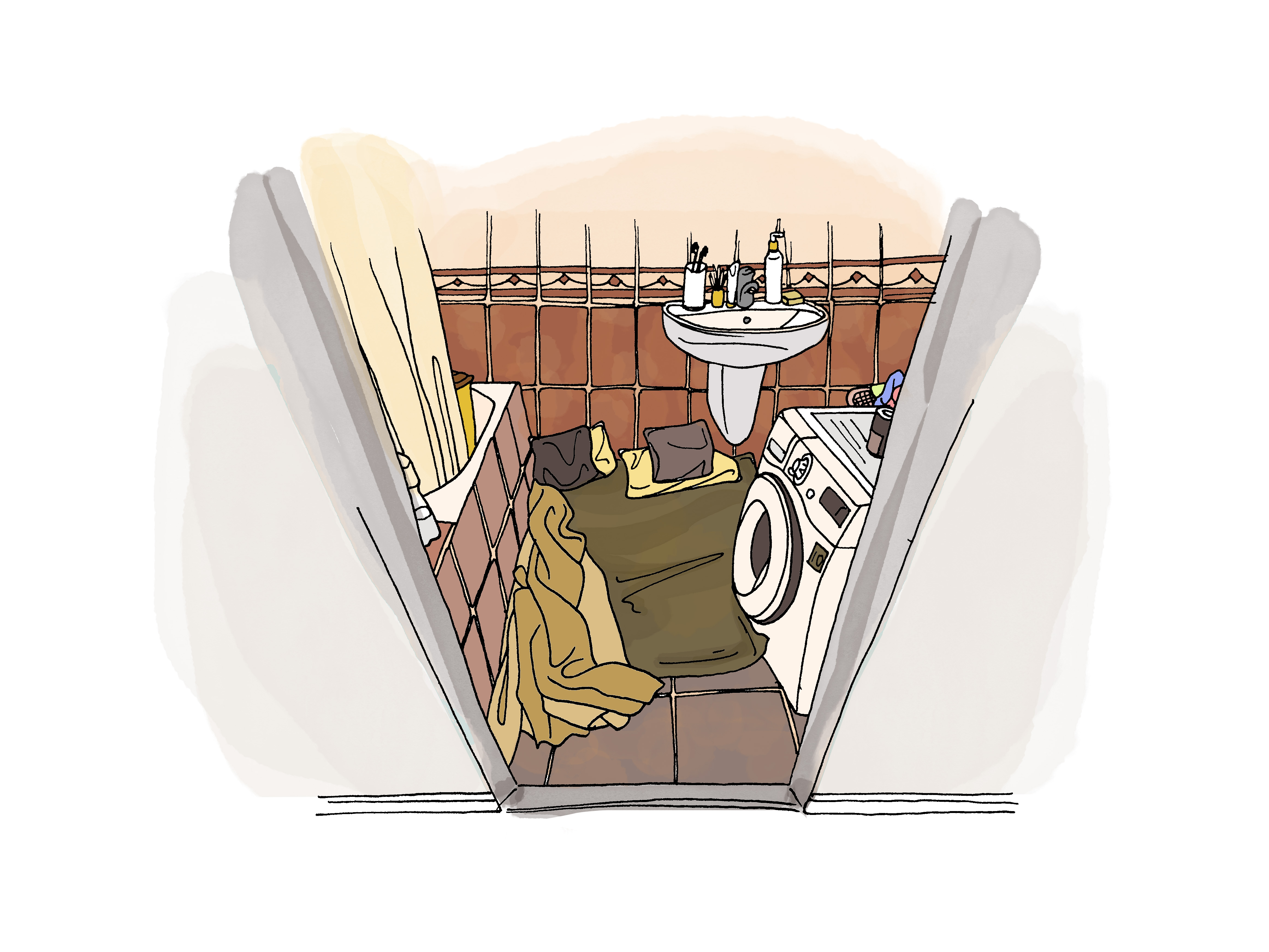 Sergey and his wife slept in their bathroom in Kyiv as they thought it would be safer