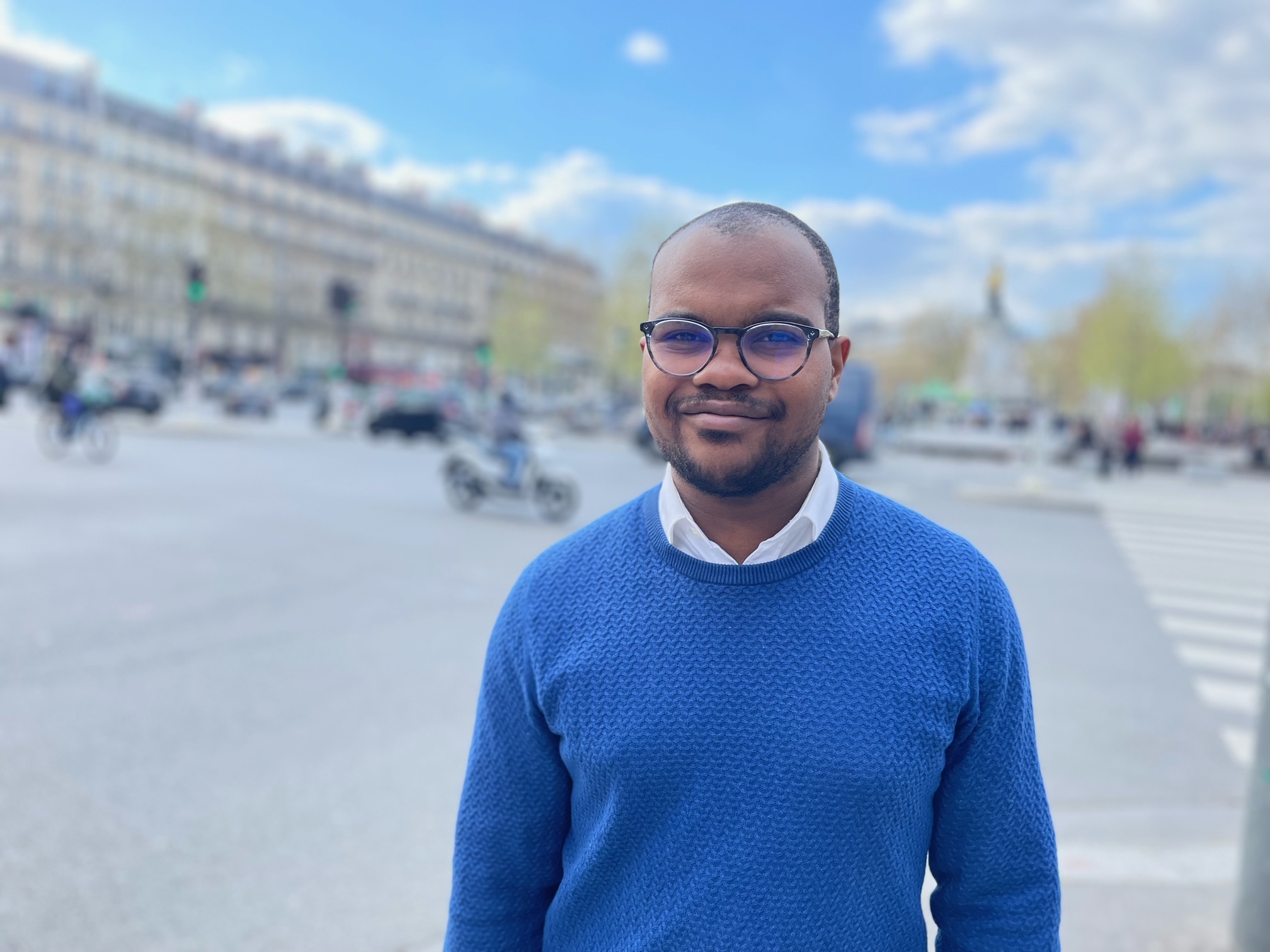 Mustapha Boina, student of political science at University or Nanterre [Linah Alsaafin/Al Jazeera]