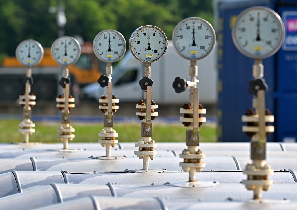 Equipment operated by GCA (Gas Connect Austria) and TAG (Trans Austria Gas pipelines) at one of the largest interconnection gas hubs in Europe at Baumgarten an der March, Lower Austria