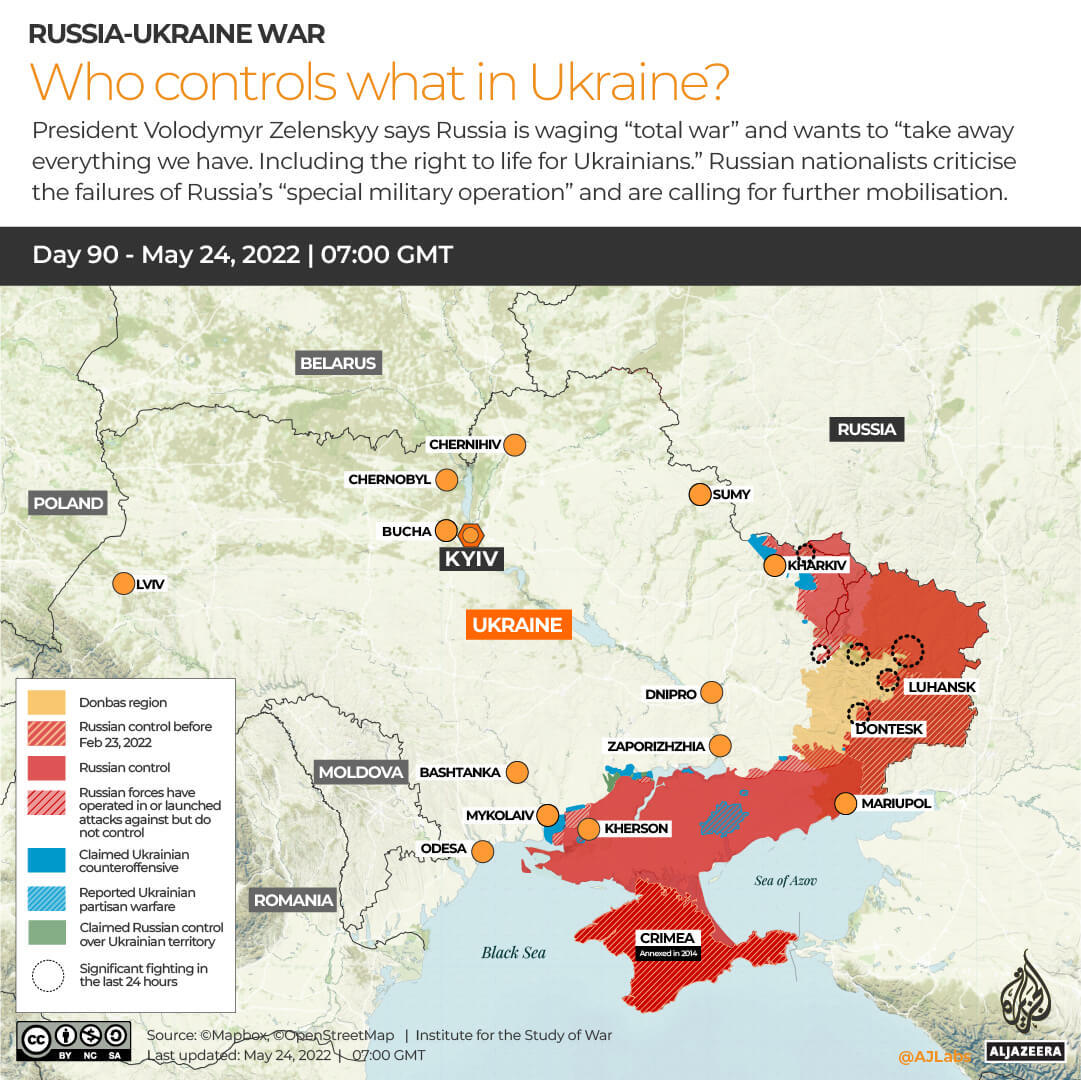 INTERACTIVE Russia Ukraine War Who controls what Day 90