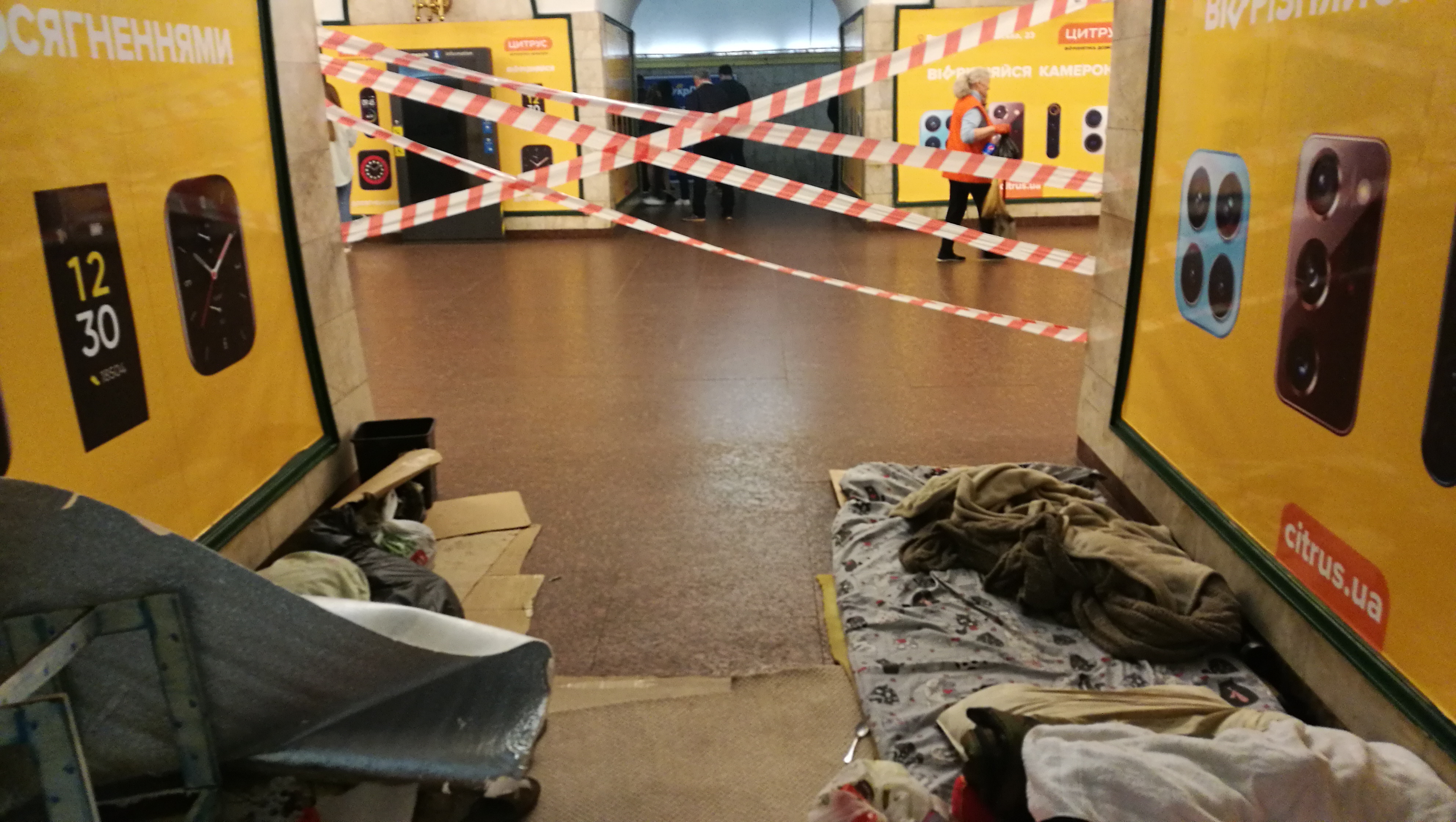 The Leo Tolstoy Square subway station still serves as a bomb shelter